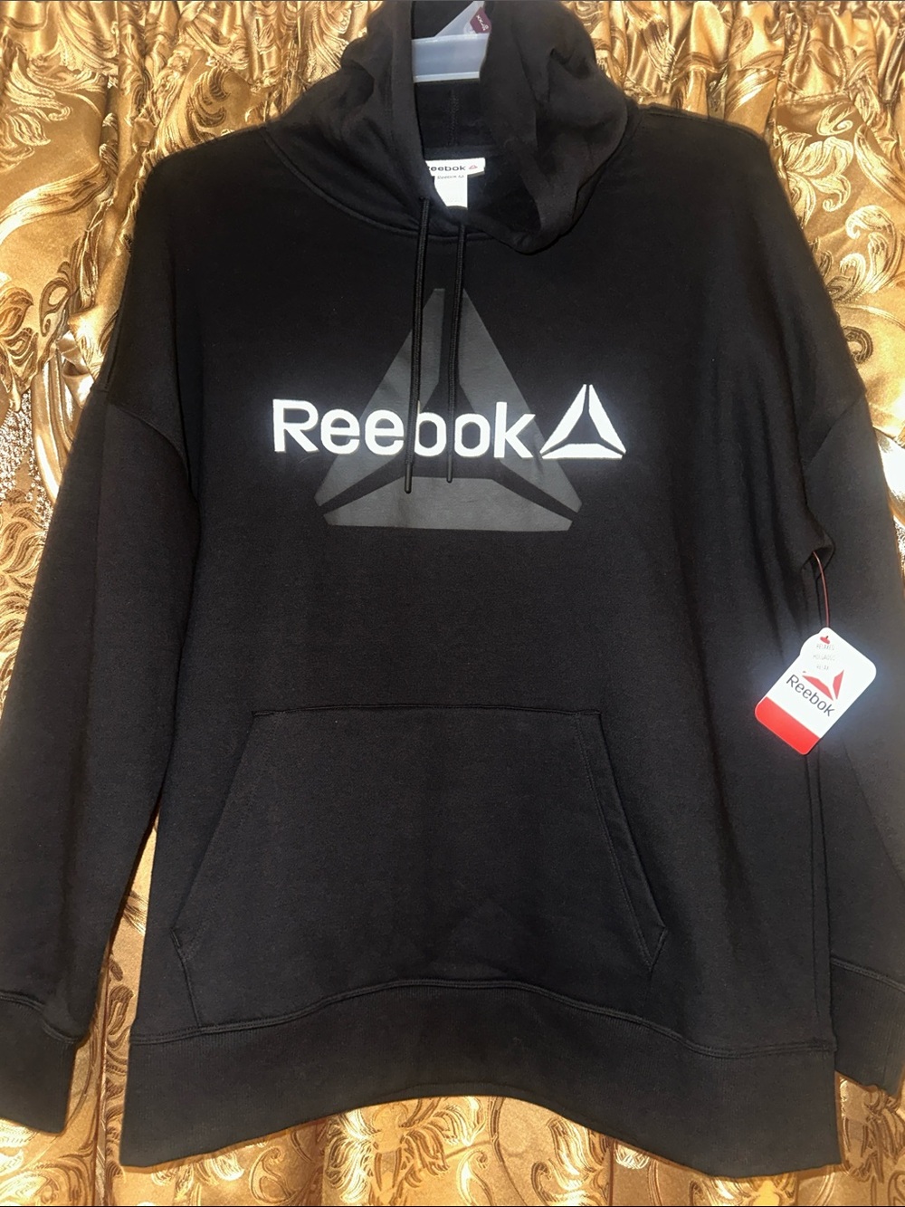 Reebok Black Hoodie with White Logo